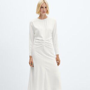 Mango Ruched detail dress